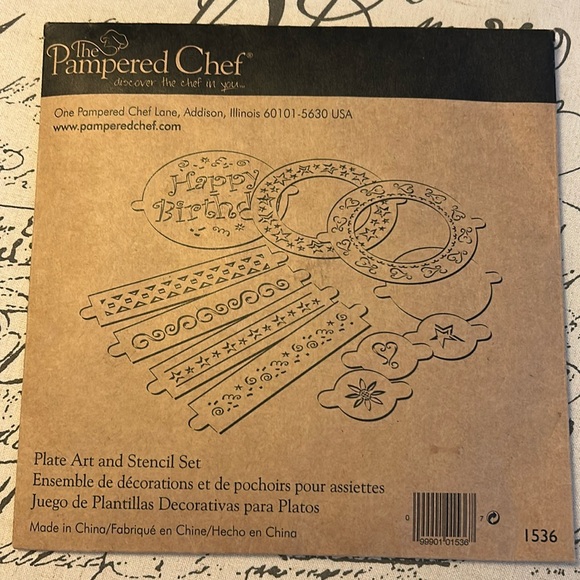 The Pampered Chef Other - The Pampered Chef Plate Art and Stencil Set #1536, + Extra Stencils Bundle!